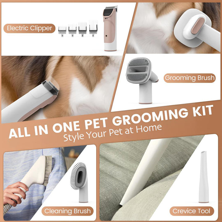 AIRROBO PG50 5 in 1 Pet Grooming Kit with Vacuum - Multifunctional Grooming Tool  - 9913001 AIRROBO