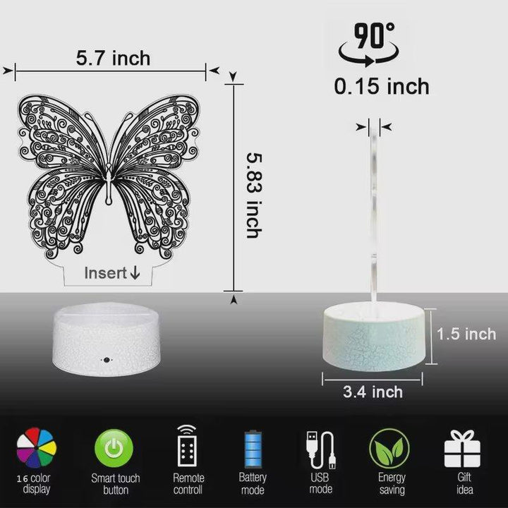 3D Acrylic Light Butterfly Lamp None