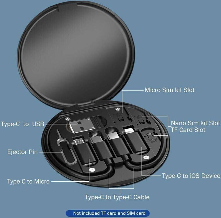 Lenyes 6-in-1 Multi-Functional Storage Box with Multiple Interfaces, Phone Holder, and Data Transfer None